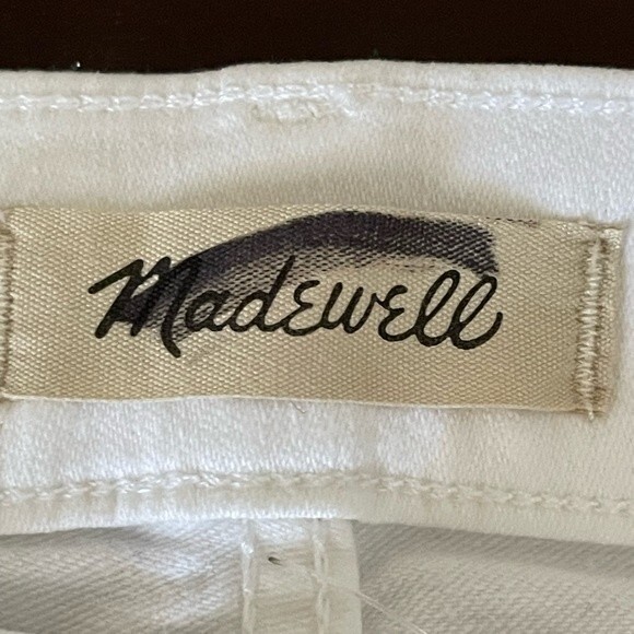 Madewell NWT Tall Kick Out Crop Jeans 33T Mid Rise Ankle Length in Pure White - Picture 9 of 9